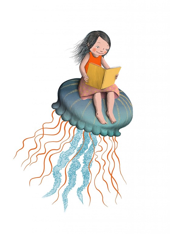 girl reading on jellyfish.jpg
